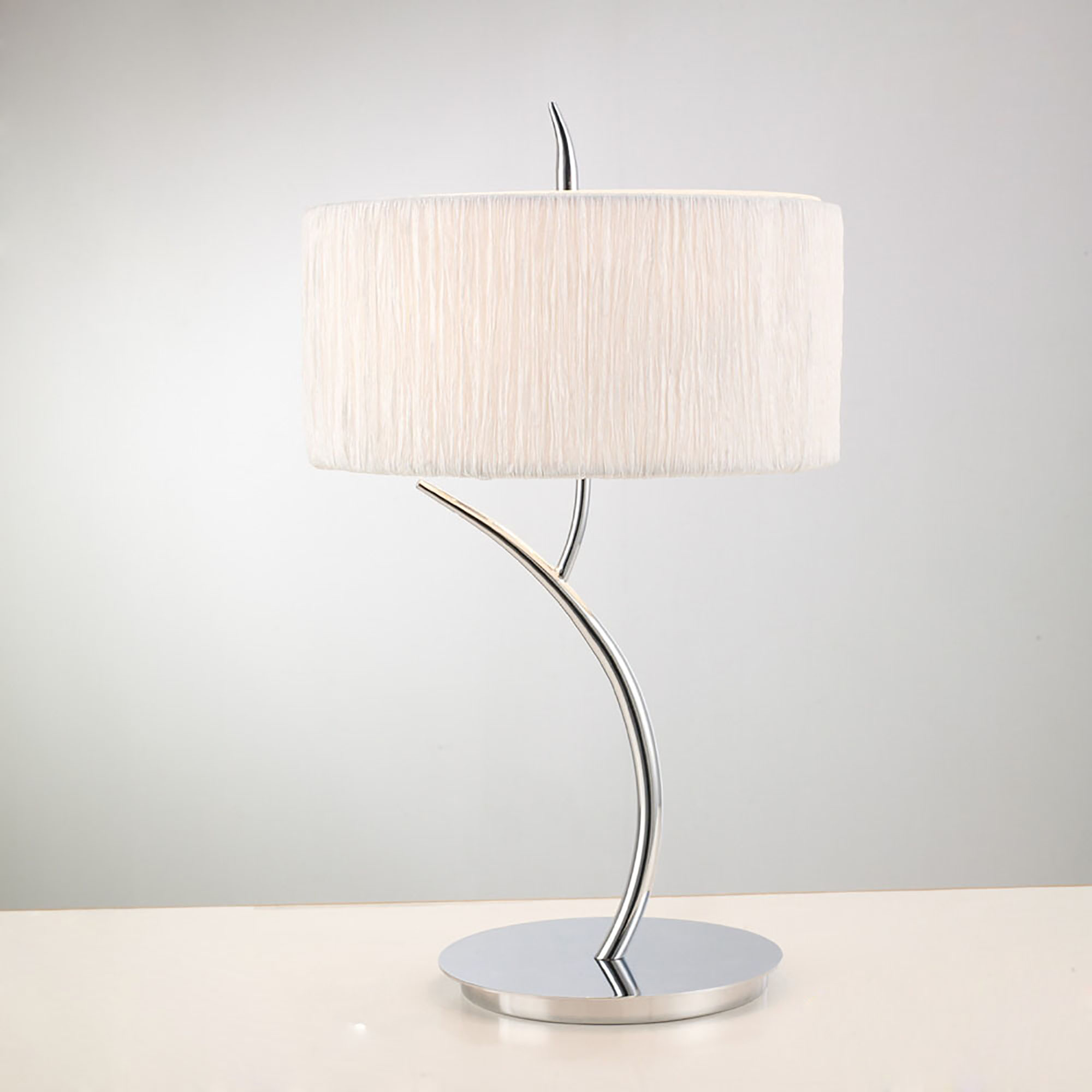 Eve Polished Chrome-White Table Lamps Mantra Shaded Table Lamps